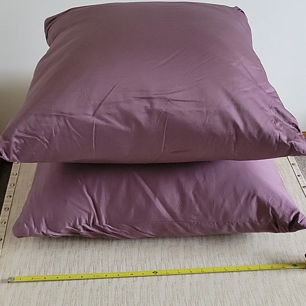 IKEA Sateen Feel Toupe European Square Cotton Pillow Cases Covers Set 2 25